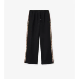 Pantalones de chándal de algodón con ribetes de cuadros
