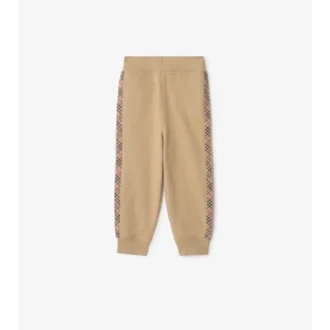Pantalones de chándal de algodón con ribetes de cuadros