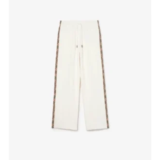 Pantalones de chándal de algodón con ribetes de cuadros
