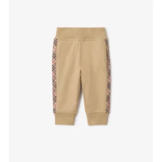 Pantalones de chándal de algodón con ribetes de cuadros