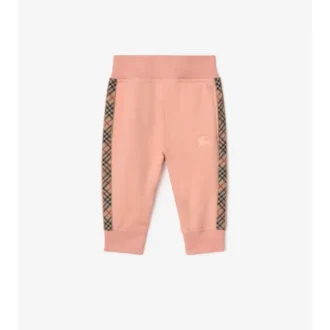 Pantalones de chándal de algodón con ribetes de cuadros