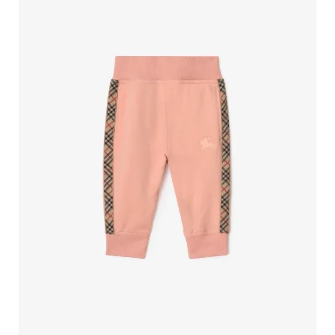 Pantalones de chándal de algodón con ribetes de cuadros