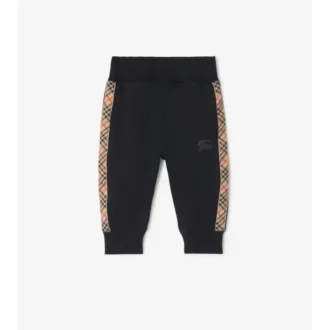 Pantalones de chándal de algodón con ribetes de cuadros