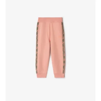 Pantalones de chándal de algodón con ribetes de cuadros