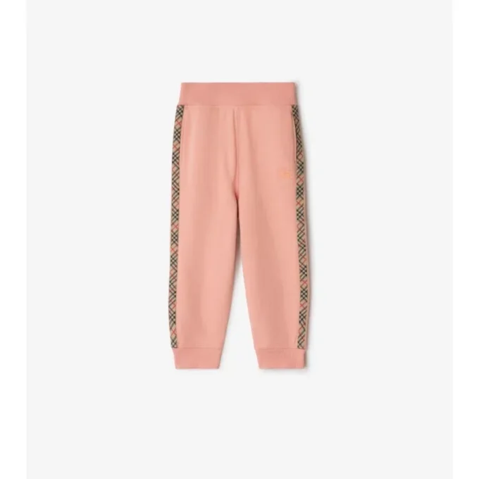 Pantalones de chándal de algodón con ribetes de cuadros