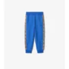 Pantalones de chándal de algodón con ribetes de cuadros