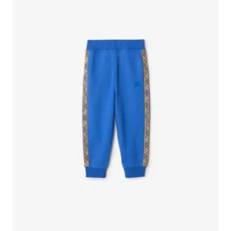 Pantalones de chándal de algodón con ribetes de cuadros