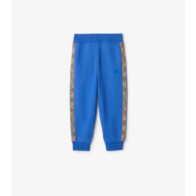 Pantalones de chándal de algodón con ribetes de cuadros