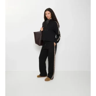 Pantalones de chándal de algodón con ribetes de cuadros