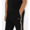 Pantalones de chándal de algodón con ribetes de cuadros