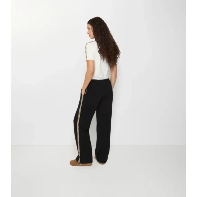 Pantalones de chándal de algodón con ribetes de cuadros