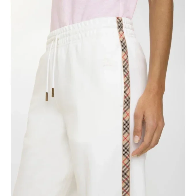Pantalones de chándal de algodón con ribetes de cuadros