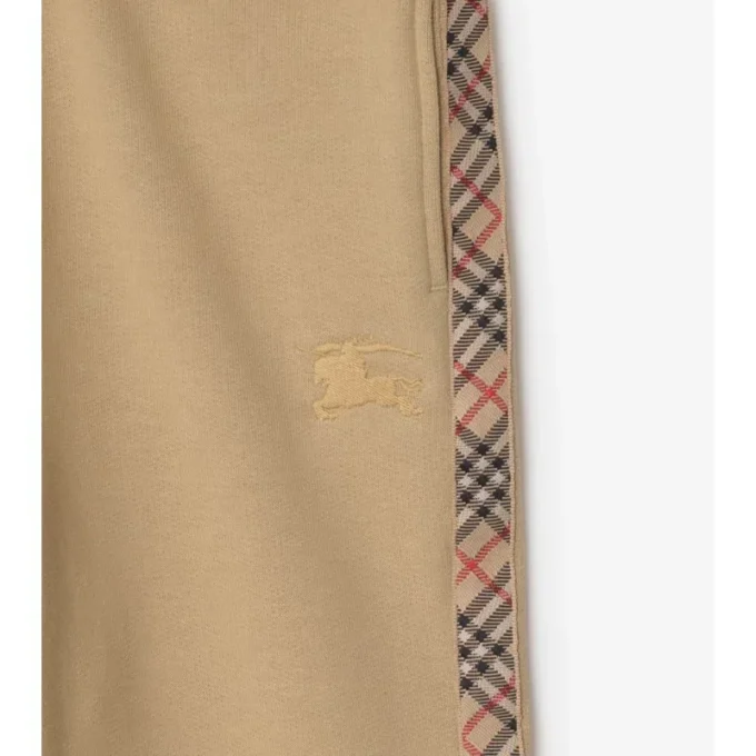 Pantalones de chándal de algodón con ribetes de cuadros