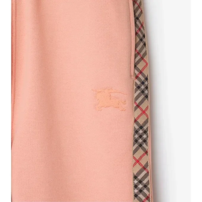 Pantalones de chándal de algodón con ribetes de cuadros