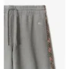 Pantalones de chándal de algodón con ribetes de cuadros