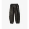 Pantalones de cuero con logotipo en cursiva