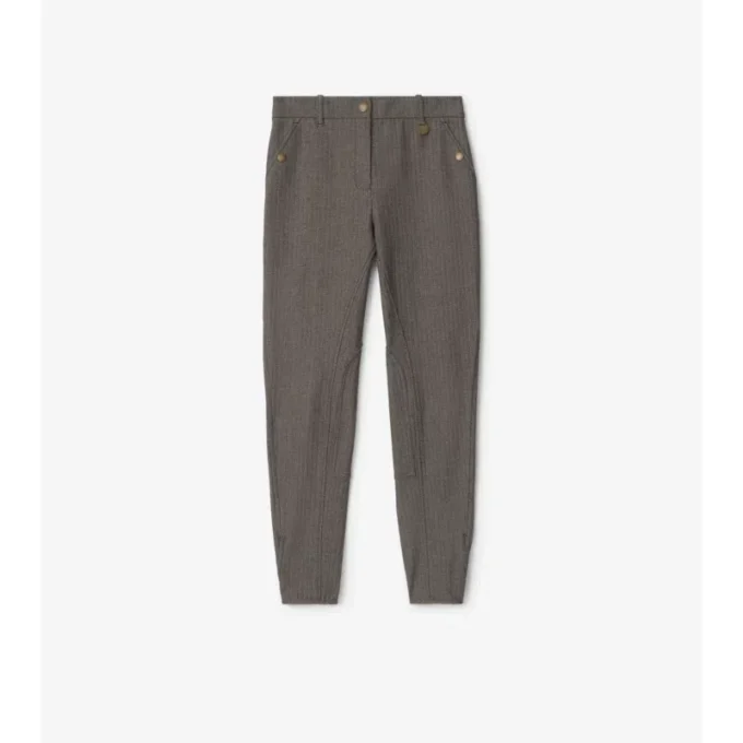 Pantalones de montar de algodón elástico con diseño en espiga