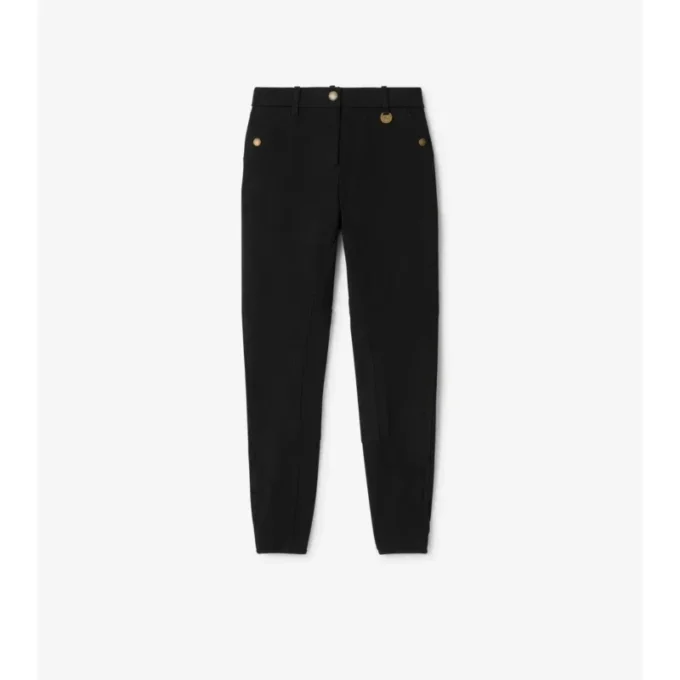 Pantalones de montar de algodón elástico con diseño en espiga
