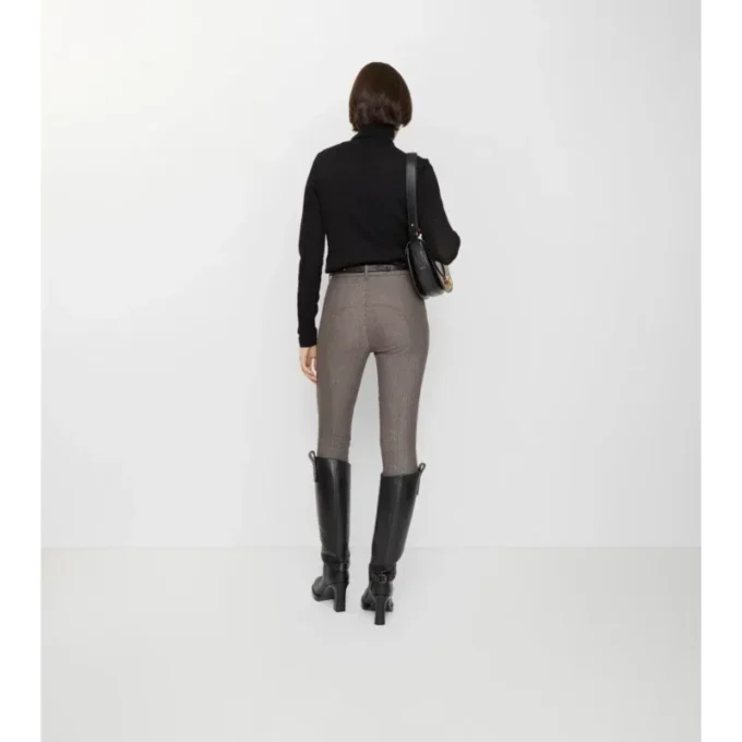 Pantalones de montar de algodón elástico con diseño en espiga
