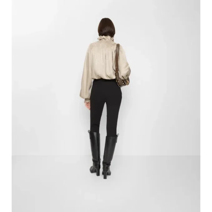 Pantalones de montar de algodón elástico con diseño en espiga