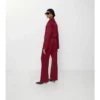 Pantalones de pijama de seda con estampado de cuadros