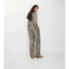 Pantalones de pijama de seda con estampado de cuadros