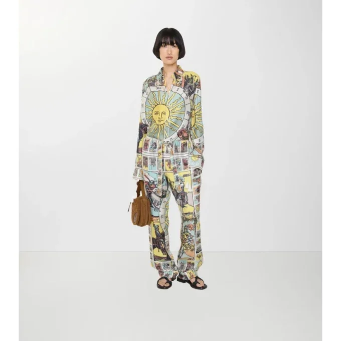 Pantalones de pijama de seda Tarot