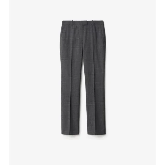 Pantalones de sastrería de lana a cuadros