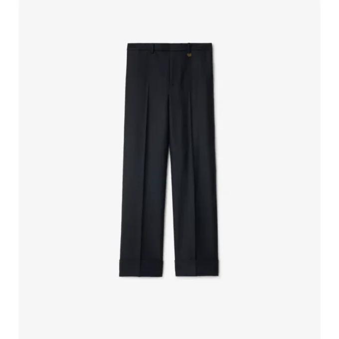 Pantalones de sastrería de lana con estampado de cuadros