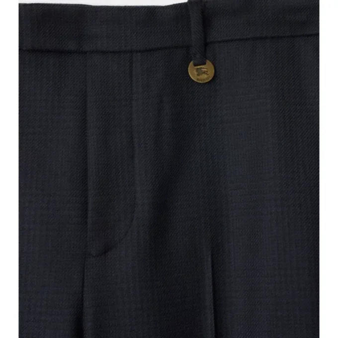 Pantalones de sastrería de lana con estampado de cuadros