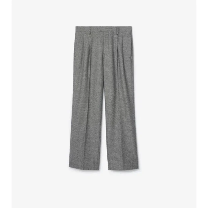 Pantalones de sastrería de lana con estampado de cuadros Puppytooth