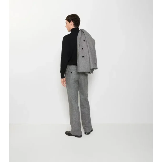 Pantalones de sastrería de lana con estampado de cuadros Puppytooth