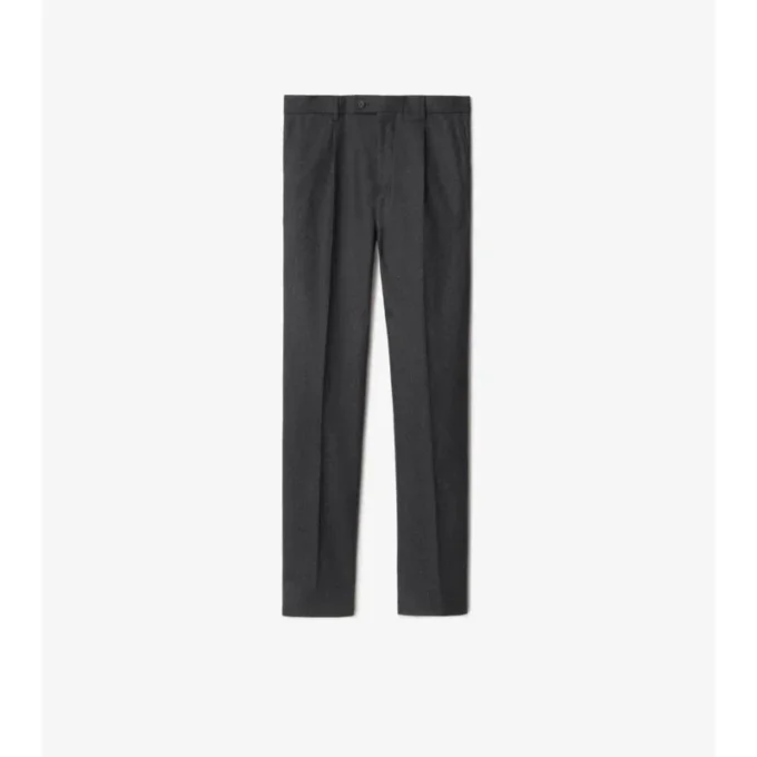 Pantalones entallados de franela de lana