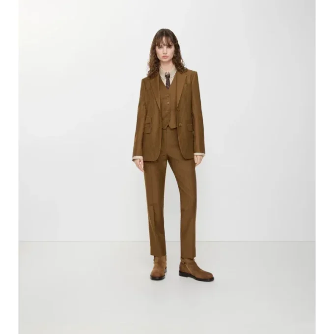 Pantalones entallados de lana y mohair