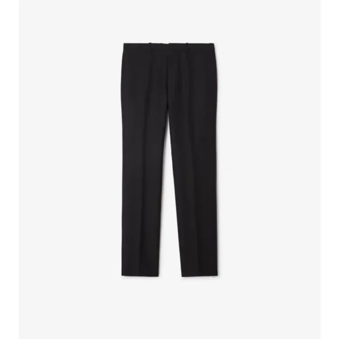 Pantalones entallados de lana y mohair a rayas
