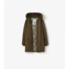 Parka de Gabardine con ribete de piel de oveja