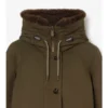 Parka de Gabardine con ribete de piel de oveja