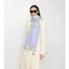 Pañuelo de cachemira con estampado de cuadros degradado