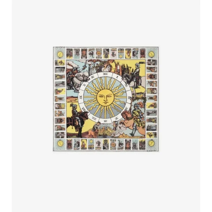 Pañuelo de seda con motivos del tarot
