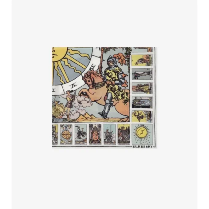 Pañuelo de seda con motivos del tarot