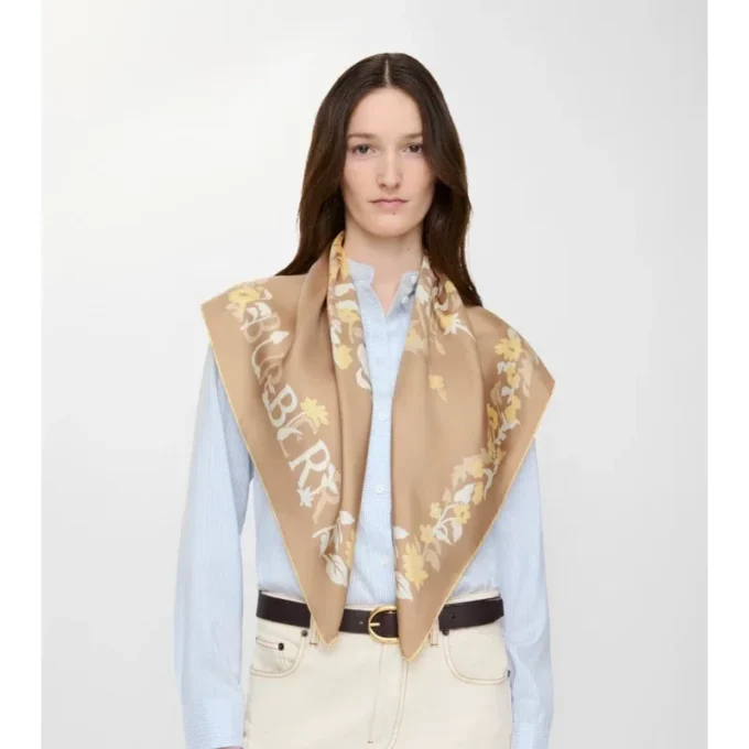 Pañuelo de seda EKD con estampado floral