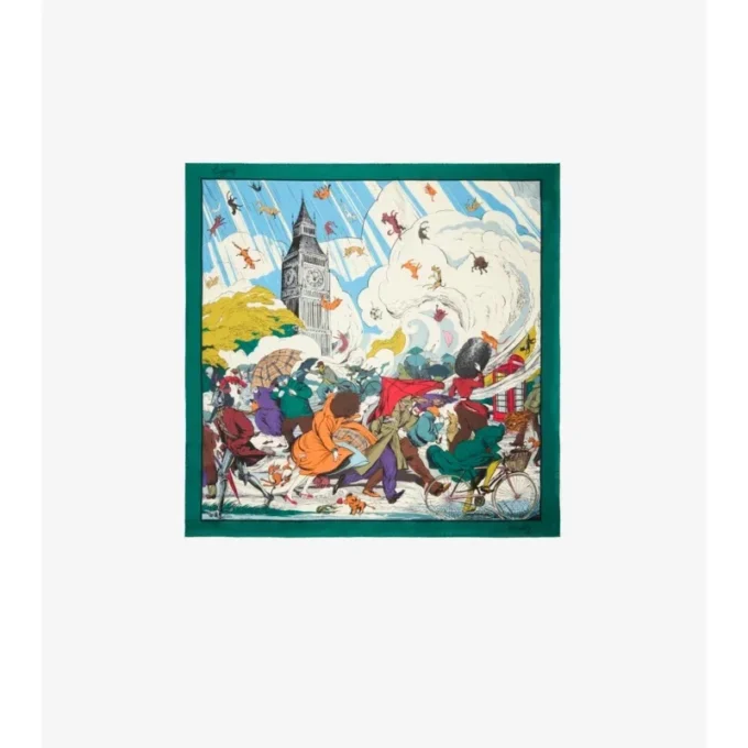 Pañuelo de seda «Raining Cats and Dogs»
