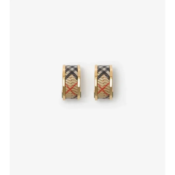 Pendientes de aro con estampado de cuadros