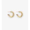 Pendientes de aro con estampado de cuadros grabado
