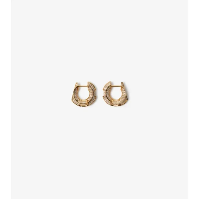 Pendientes de aro huecos con pavé