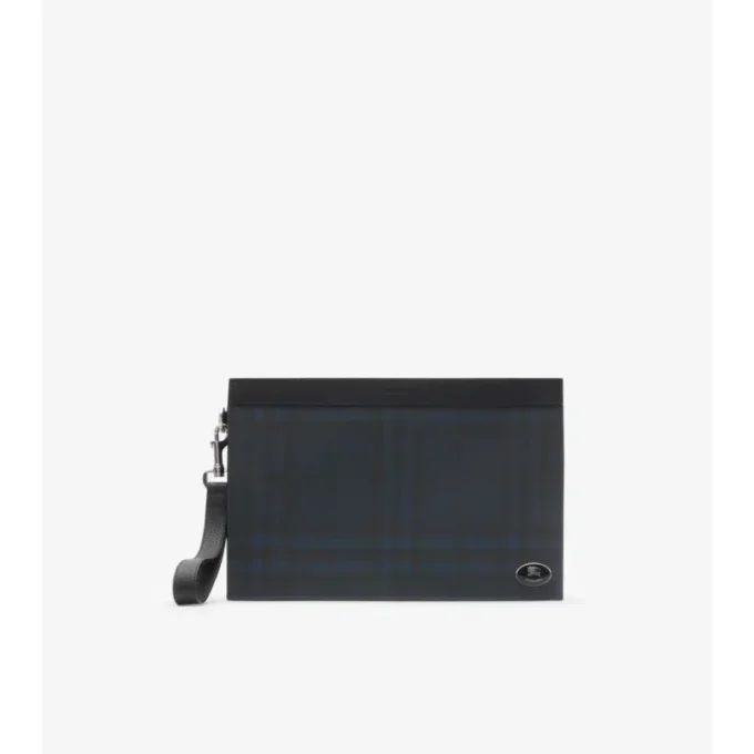 Pochette avec fermeture éclair et motif de carreaux