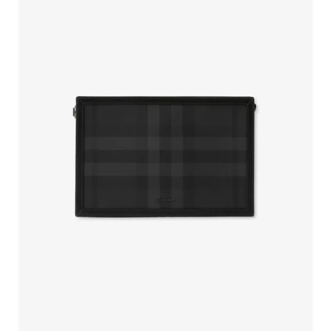 Pochette avec fermeture éclair et motif de carreaux