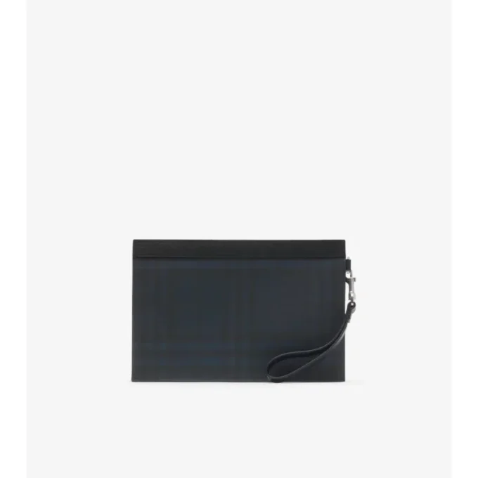 Pochette avec fermeture éclair et motif de carreaux