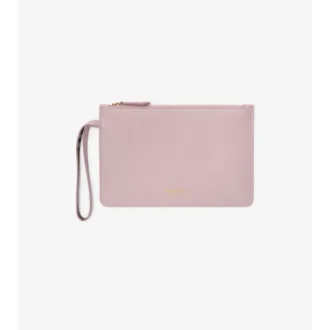 Pochette de peau avec fermeture éclair