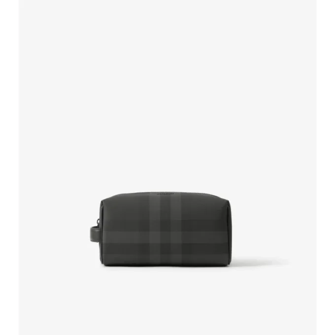 Pochette de voyage en cuir et estampé Burberry